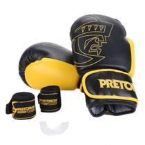 Kit Luva de Boxe/Muay Thai Pretorian Core 14 Oz + Bandagem + Protetor Bucal