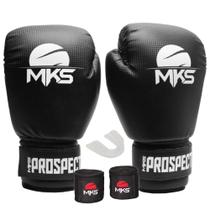 Kit luva de boxe muay thai prospect + bandagem 2,55m + protetor bucal - mks (escolha o seu modelo)