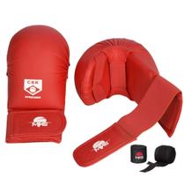 Kit Luva De Karatê Vermelha GG + Bandagem MKS Combat Kit Luva De Karatê Vermelha GG + Bandagem MKS Combat