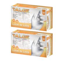 Kit Luva De Látex Talge Tam. PP Com Pó - 2 Caixas Com 100 Unidades Cada