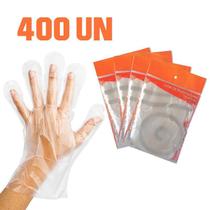 Kit Luva Descartável Cor Transparente Tamanho Unico 400Un