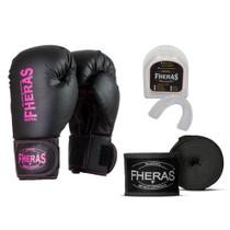 Kit Luva Estampada para Boxe Muay Thai Com Bandagem E Protetor Bucal - Fheras