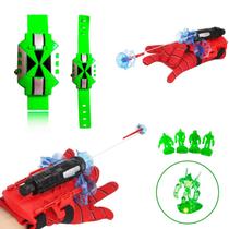 Kit Luva Homem Aranha Com Relógio Ben 10 Omniverse Luz E Som