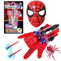Kit Luva Lança Teia Homem Aranha Brinquedo Com Mascara