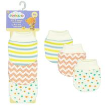 Kit Luva Luvinha Recém Nascido Bebê Com 3 Pares Estampada - Pimpolho
