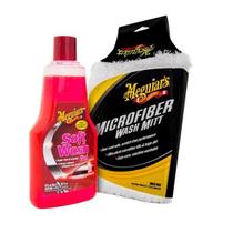 Kit Luva Microfibra + SOFT WASH GEL 473ML Meguiars