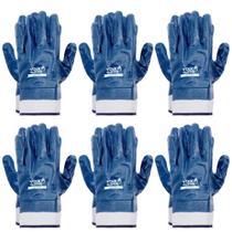 Kit Luva Nitrílica com Punho de Lona Eg Volknit 6 Unidades - Volk