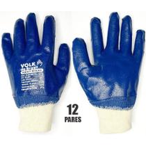 Kit Luva Nitrilica Vdbnit Punho Malha Azul Tam Eg 12 Pares - Volk Do Brasil