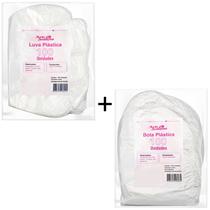 Kit Luva Plástica 100 Unidades + Bota Plástica 100 Unidades