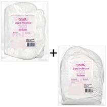 Kit Luva Plástica 100 Unidades + Bota Plástica 100 Unidades