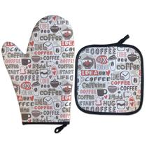Kit Luva Térmica de Forno Coffee Time Cozinha Criativa Kit Luva Térmica de Forno Coffee Time Cozinha Criativa