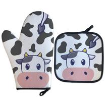 Kit Luva Térmica Divertida Vaquinha Kawaii Kit Luva Térmica Divertida Vaquinha Kawaii