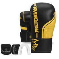 Kit Luvas Bucal Bandagem First Fx-1 Pretorian Preto Amarelo