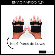 Kit - Luvas Caleira De Academia Para Musculação - 9 Pares De Luvas Treino exercício funcional Fitness Bike Dede