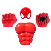 Kit Luvas Gigantes Escudo e Máscara Vermelha do Aranha