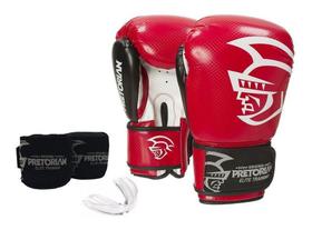 Kit Luvas Linha Elite Training - Boxe Muay Thai - Pretorian