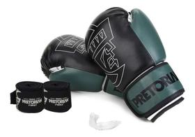 Kit Luvas Linha First Training - Boxe Muay Thai - Pretorian