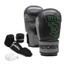 Kit Luvas Treino Pretorian First Bandagem Bucal Preto Cinza