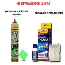 Kit Luxcar Revitalizador De Farol e De Plástico Automotivo Remove Fosco Opaco