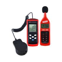 Kit Luxímetro Digital Intensidade Luz 50 Leituras Sonômetro Digital Sonoro Acústica Ponderação Leq Instrutherm