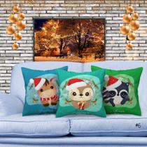 Kit Luxo 3 Capas De Almofadas Natalinas Decoração