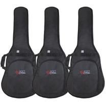 Kit luxo 3 pç soft case violão, baixo guitarra formato start