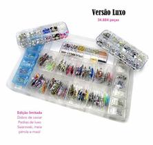 Kit luxo 34mil peças joias de unhas manicure caviar strass margarida Kit luxo 34mil peças joias de unhas manicure caviar strass margarida