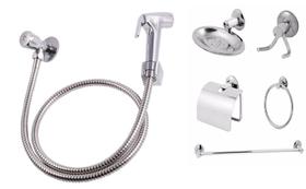 Kit Luxo Banheiro Ducha Higiênica Kit Acessórios Amsterdam Kit Luxo Banheiro Ducha Higiênica Kit Acessórios Amsterdam