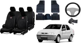 Kit Luxo: Capa de Couro Siena 06-12 + Tapete + Capa de Volante Kit Luxo: Capa de Couro Siena 06-12 + Tapete + Capa de Volante