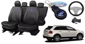 Kit Luxo Couro Edge 2013-2014 + Capas, Volante e Chaveiro - Design Duradouro