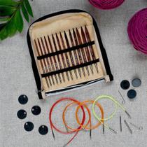 Kit Luxo de Agulhas Circulares Intercambiáveis Cubics Symfonie Rose - KnitPro Kit Luxo de Agulhas Circulares Intercambiáveis Cubics Symfonie Rose - KnitPro