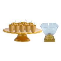 Kit Luxo Decoração de Mesa Boleira + Bomboniere + Copo e Colher C/102uni