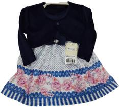 Kit Luxo Festa Vestido Bebê Menina + Bolero Plush Ref. 7191