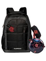 Kit Luxo Flamengo Mochila Costas + Lancheira + Estojo Duplo