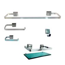 Kit Luxo Lavabo Brilhante 5 peças