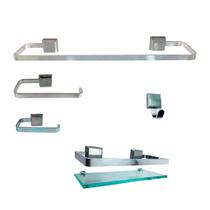 Kit Luxo Lavabo Brilhante 5 peças incolor