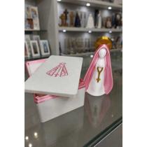 Kit Luxo Nossa Senhora Aparecida 11,5cm + Caixa Exclusiva Rosa
