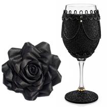 Kit Luxo Pomba Gira Taça Personalizada + Rosa de Cetim c/ presilha