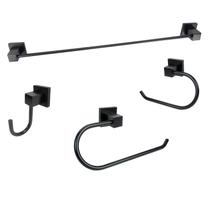 Kit Luxo Prime Acessórios Para Banheiro Aço Inox 4 Peças Cód. 23244