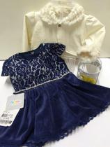 Kit Luxo Vestido + Bolero Menina Paraiso Moda Bebe Cod 7163