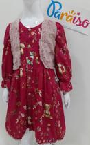 Kit Luxo Vestido Menina Paraiso + Bolero Tam 1 2 3 4 Cd 8190