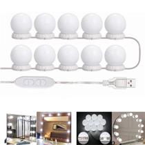 Kit Luz Camarim Espelho 10 Lâmpadas Led Auto Colante Make Feminino Imperdível TENDENCIA