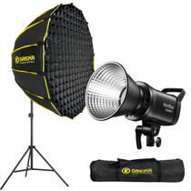 Kit Luz Contínua Led Godox Sl60II D Com Softbox Colmeia Montagem Rapida 120cm E Tripé 3m