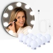 Kit Luz De Espelho Com Led Camarim Maquiagem 10 Lampadas 3 Cores Kit Luz De Espelho Com Led Camarim Maquiagem 10 Lampadas 3 Cores
