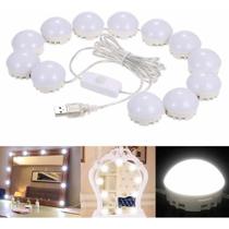 Kit Luz De Espelho Maquiagem Camarim 10 Lampadas Led Linda