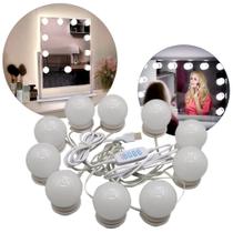 Kit Luz De Espelho Maquiagem Camarim 10 Lâmpadas Premium
