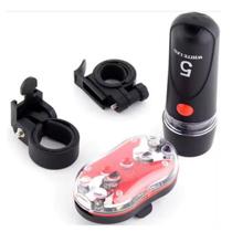 Kit Luz De Led Bicicleta Lanterna Frontal Traseira Noturna