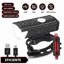 Kit Luz de Segurança Bicicleta LED Recarregável USB