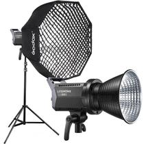 Kit Luz Led Godox La150d Litemons 190w Daylight Com Softbox Octa Grid 120cm E Tripé