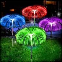 Kit Luz Solar de Fibra Óptica Para Enfeite de Jardim Gramado Ambiente Decorativo Ao Ar Livre